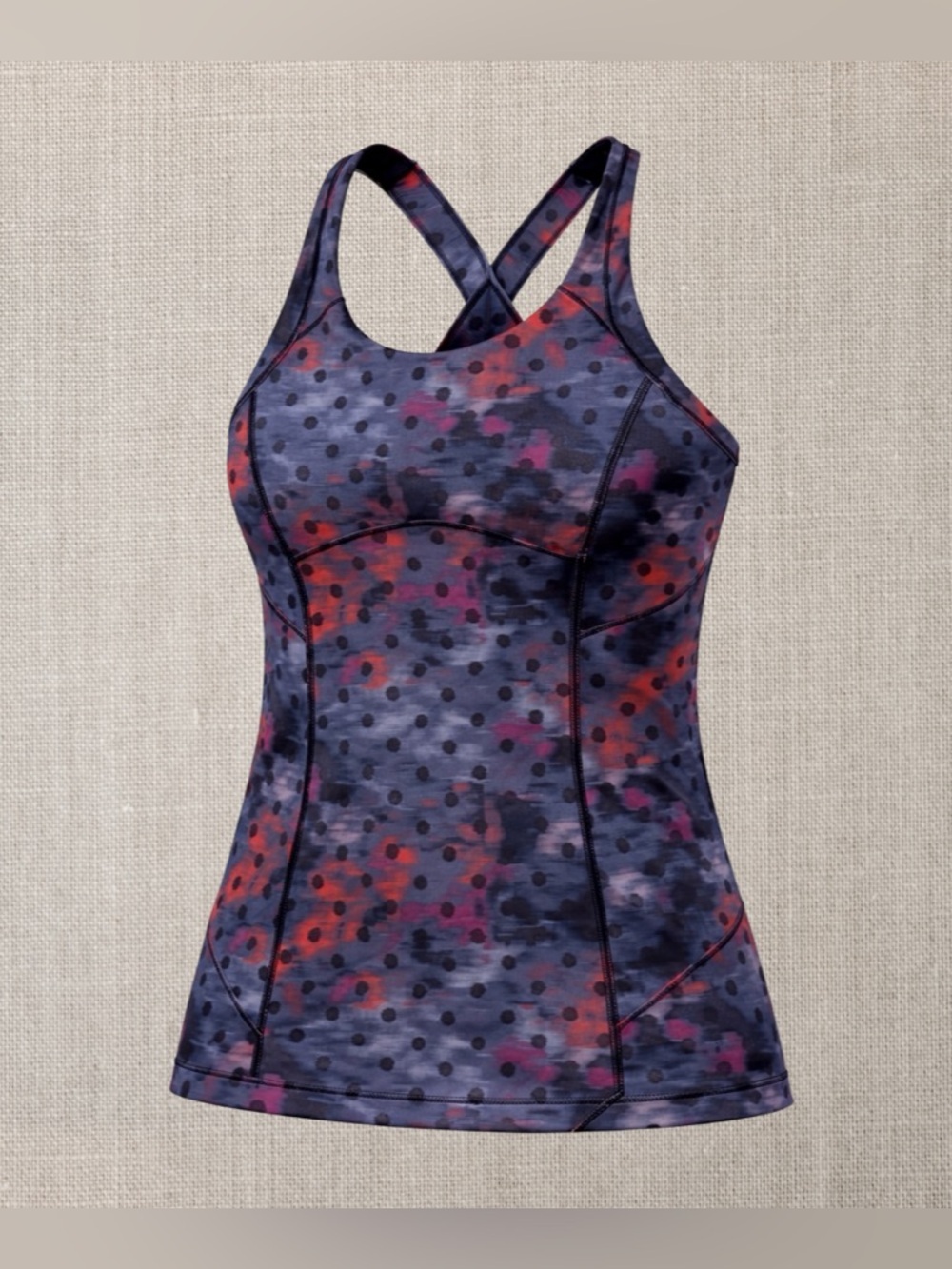 Lululemon Kanto Catch Me Tank - Windy Blooms Regal Plum Multi/Black